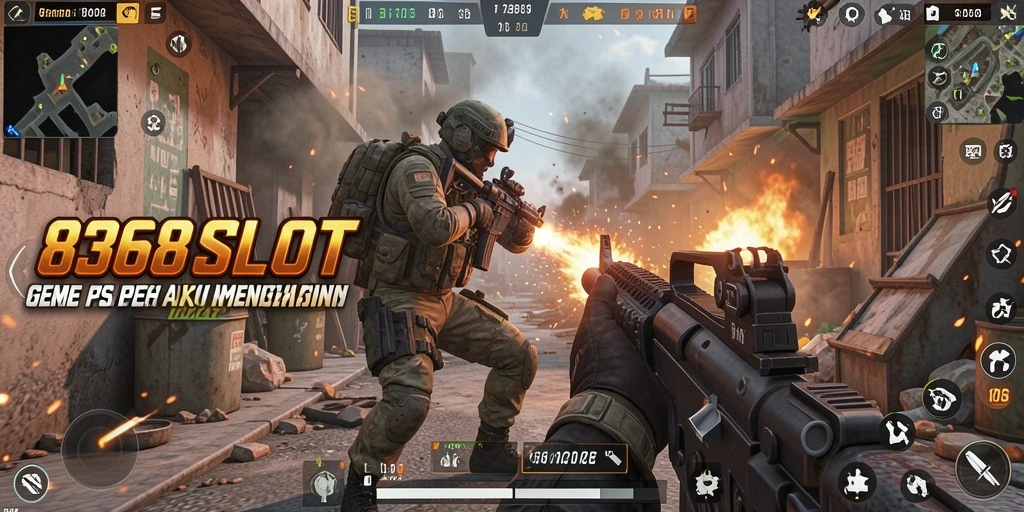 Tampilan gameplay mendebarkan dari 8368SLOT dengan aksi FPS intens.