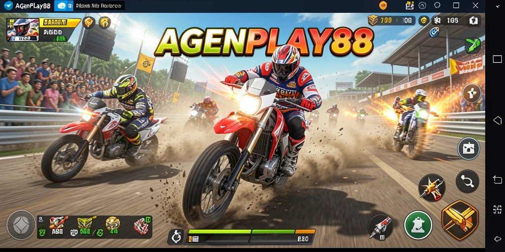 Gameplay seru balapan motor di AGENPLAY88.