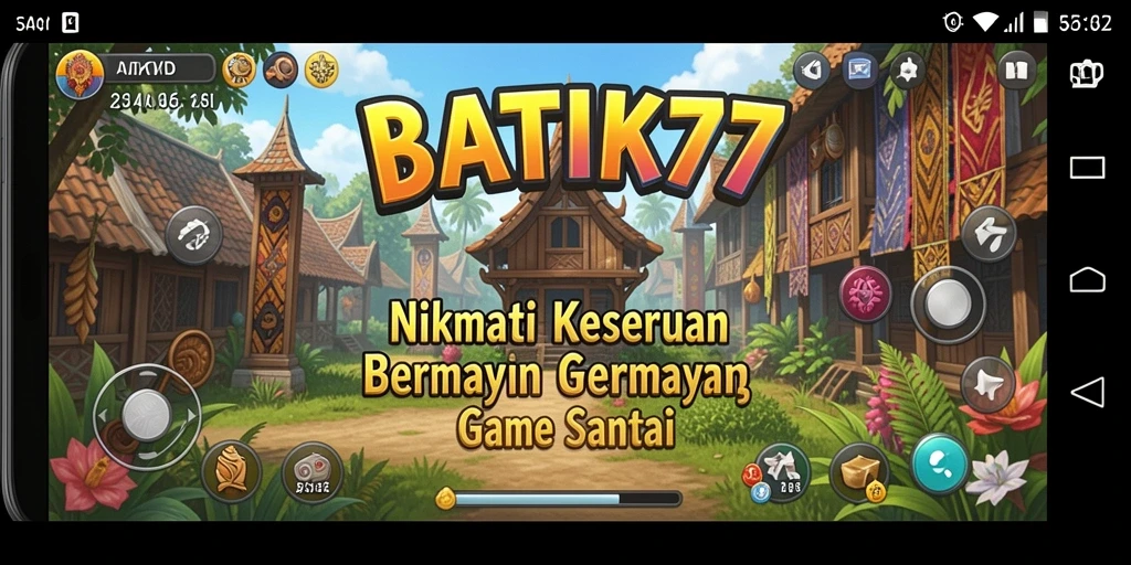 Tampilan gameplay seru dalam BATIK77 yang penuh warna.