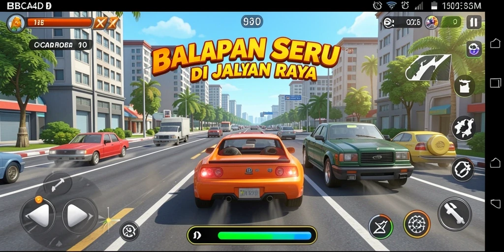 Tangkapan layar game BBCA4D menampilkan mobil balap yang beraksi di trek.
