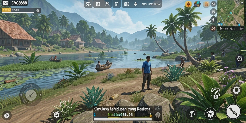 Tampilan mendebarkan dari gameplay simulasi kehidupan di CVG8888.