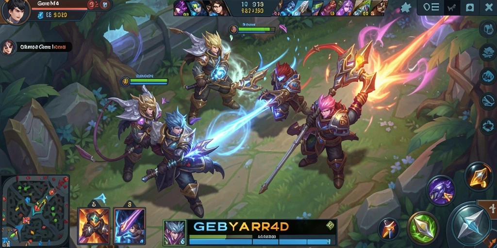 Gameplay seru dari GEBYAR4D yang menampilkan pertarungan tim.