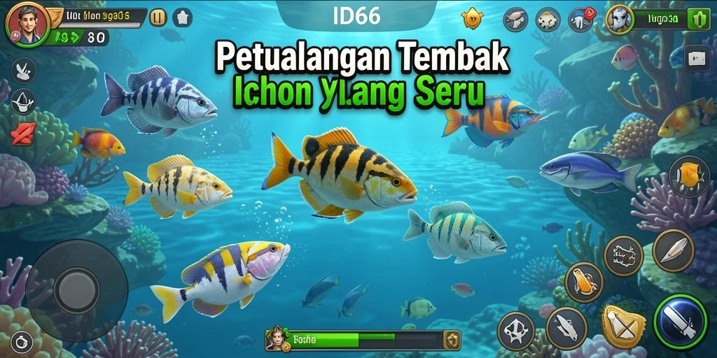 Tampilan seru gameplay Tembak Ikan di ID66.