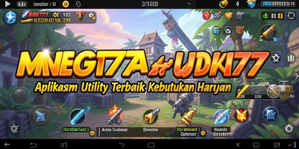 Tampilan utama aplikasi MEGA777 dengan berbagai fitur Utility.