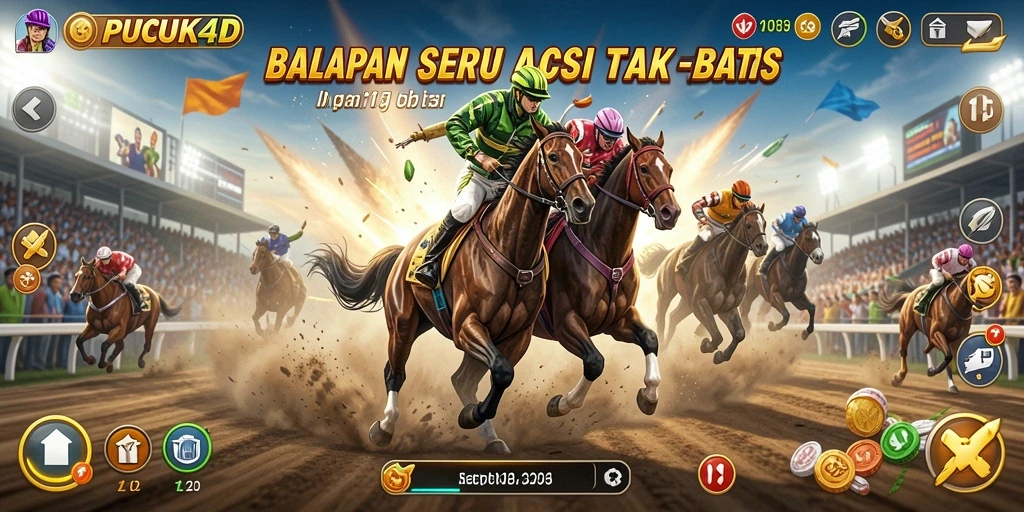 Tampilan gameplay menarik dari PUCUK4D yang penuh aksi balapan.