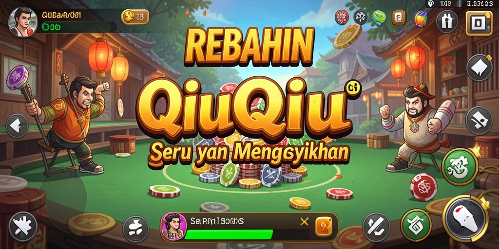 Screenshot gameplay REBAHIN menampilkan momen seru permainan QiuQiu.